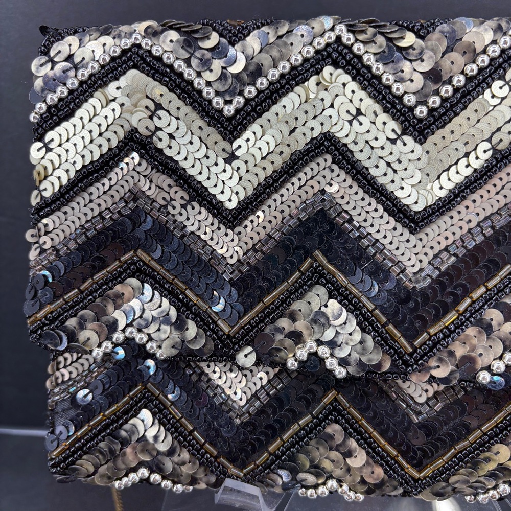 Beaded‎ Sequin Clutch Evening Bag Hand Made in India - Picture 4 of 15